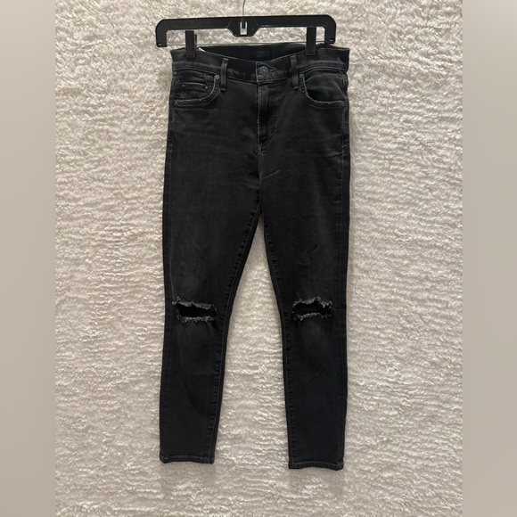 Citizens Of Humanity cropped Charcoal Denim rocket high rise skinny 26 - Picture 1 of 8